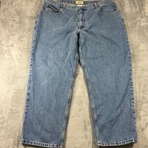 LL Bean Relaxed Fit Jeans Mens 42x29 Medium Wash Blue Denim Straight Leg